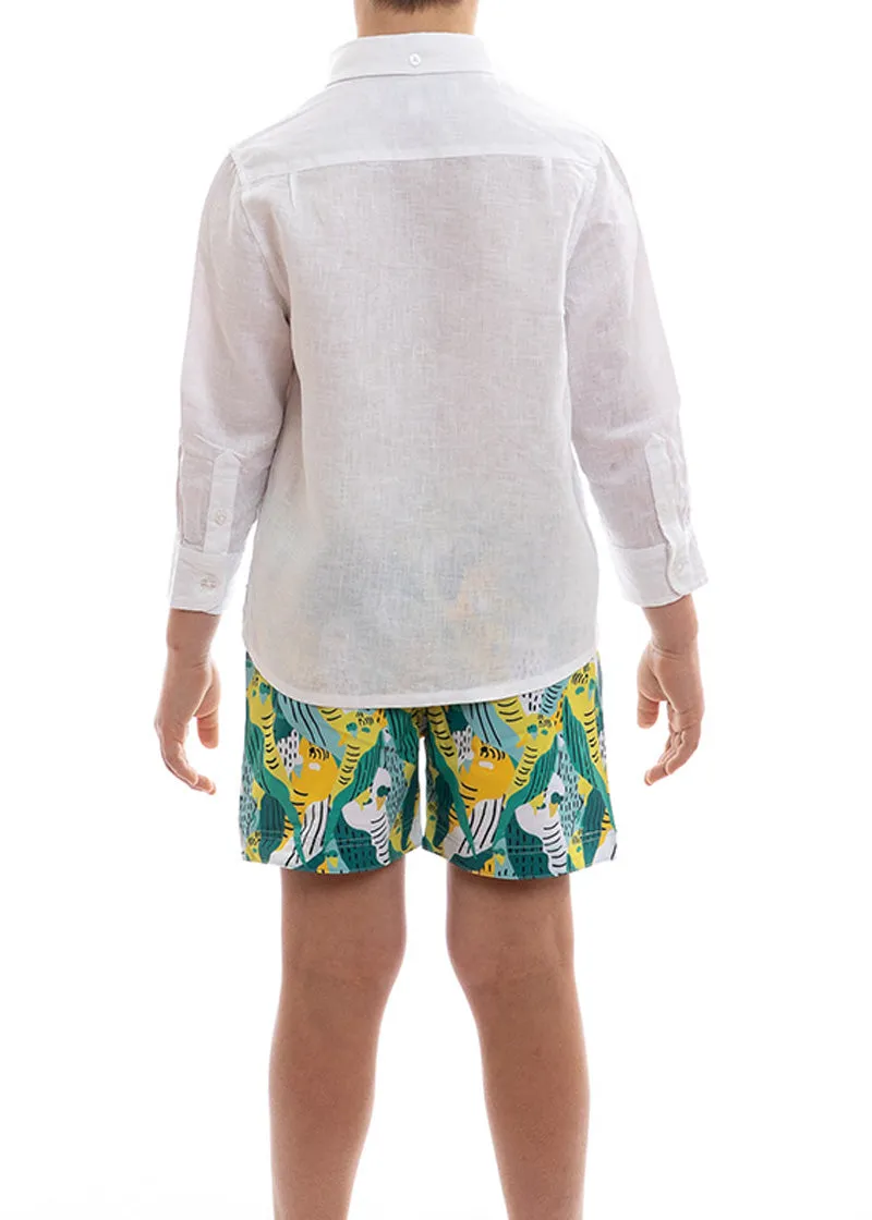 Boys' White Linen Shirt