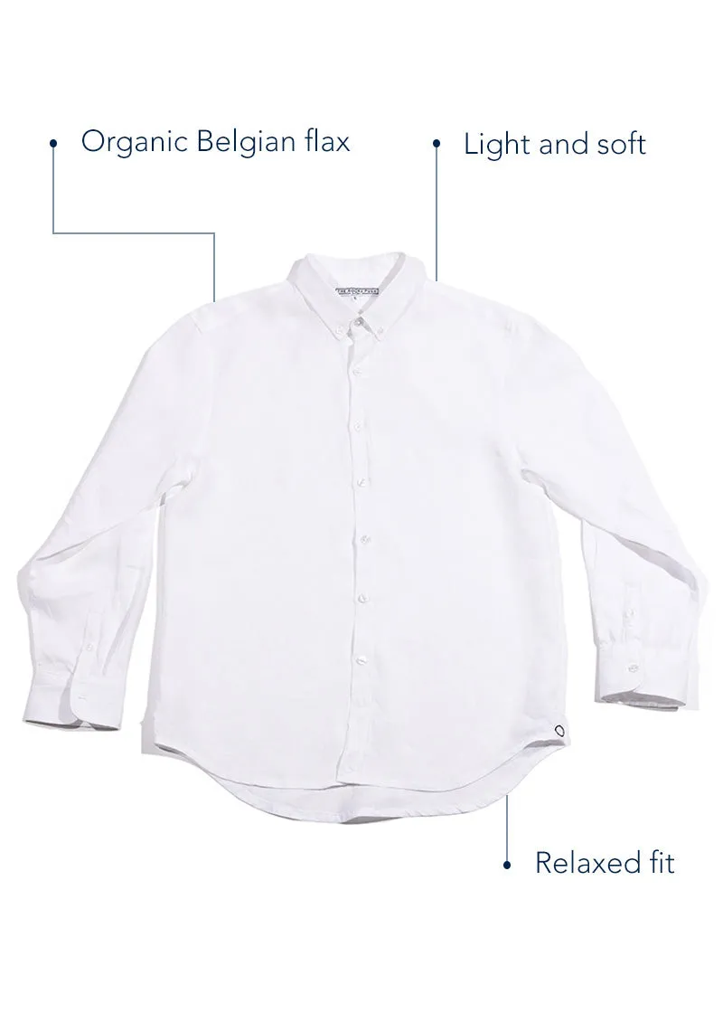 Boys' White Linen Shirt