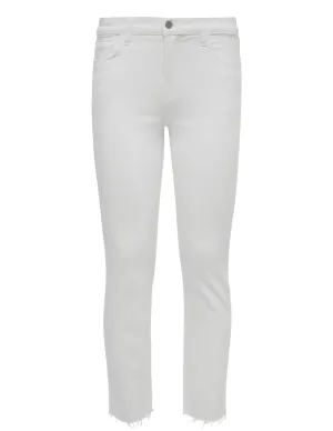 Breathable Denim L'AGENCE Sada High Rise Cropped Slim Jeans In Blanc Common Wear Four Way Stretch Fabric L'AGENCE Sada High Rise Cropped Slim Jeans In Blanc