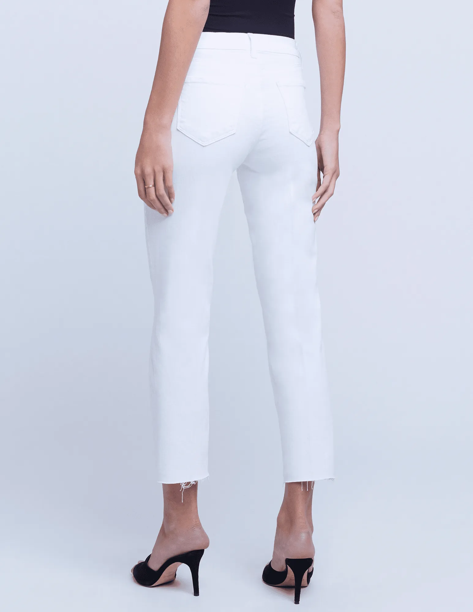 Traveler Gear Smart Casual Traveler Gear Morning Stroll L'AGENCE Sada High Rise Cropped Slim Jeans In Blanc