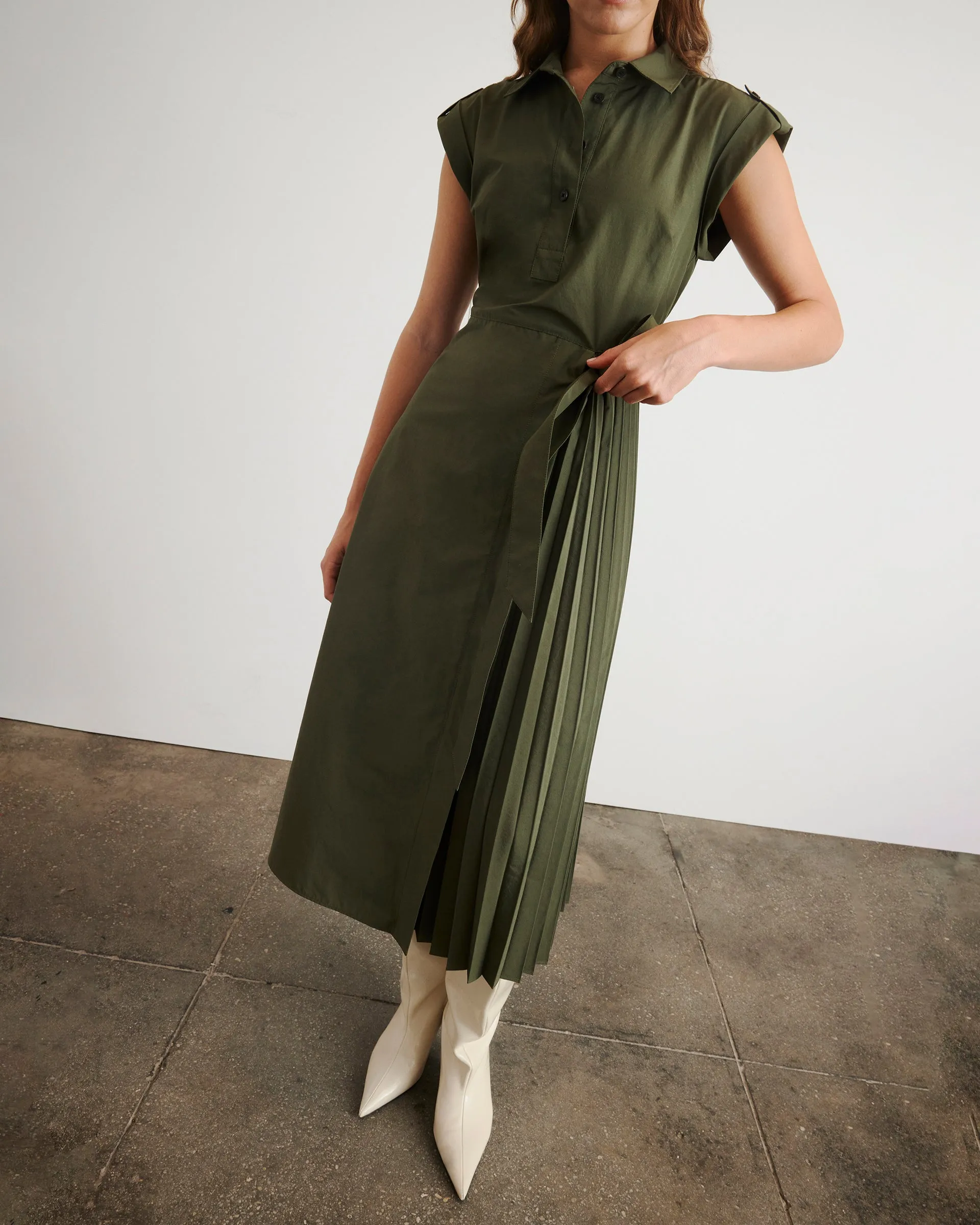 Shivonley Dress Flattering Design Wear ContrastStitching