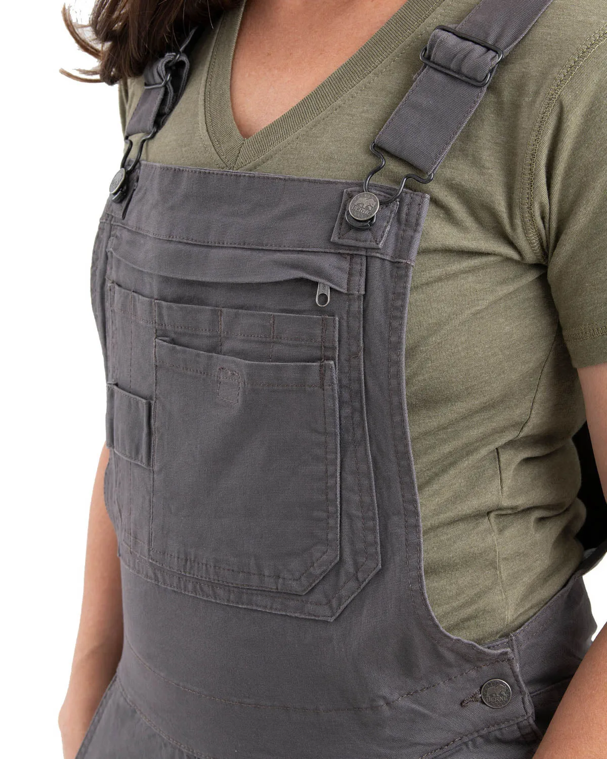 Berne Titanium Cotton Blend Ladies Flex180 Field Bib Overall Rainy Day Everyday