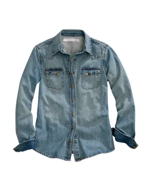 Breathable Lining Tin Haul Womens Blue 100% Cotton Boyfriend Fit Blouse L/S Shirt Couple Look Smooth Minimalist Style Family Style Comfy Tin Haul Womens Blue 100% Cotton Boyfriend Fit Blouse L/S Shirt