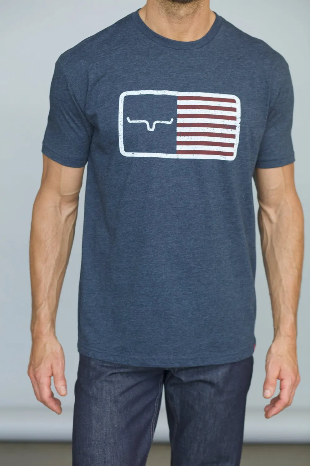 Kimes Ranch Mens American Trucker Tee Navy Cotton Blend S/S T-Shirt Timeless Appeal Tagless label