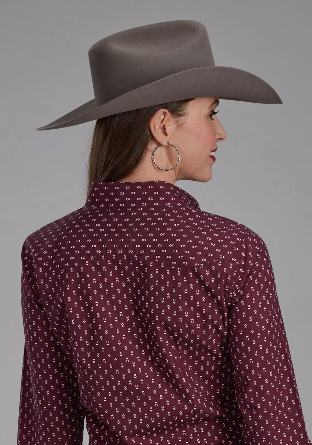 Comfortable fit Roper Womens 2174 Arrow Print Red 100% Cotton L/S Shirt