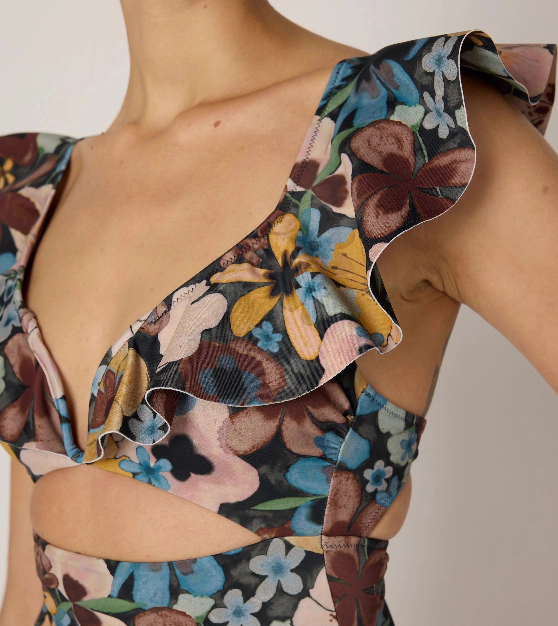 Harlow One Piece | Foraged Violets Double Layered Stitching