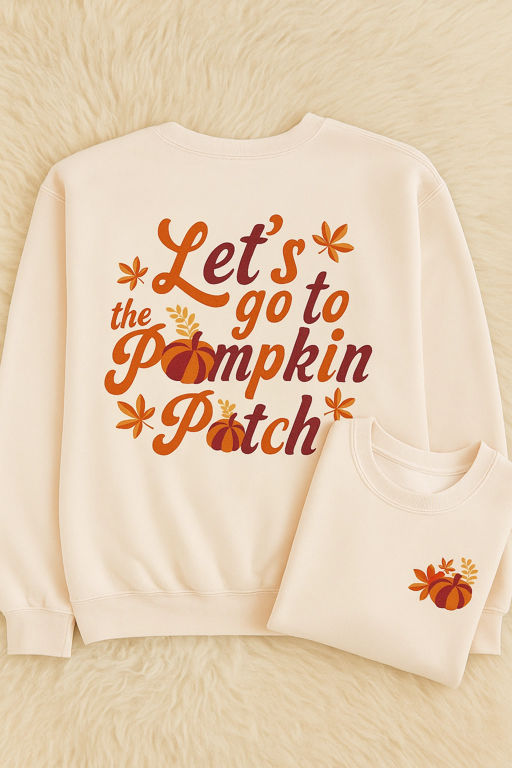 Pumpkin Patch Front/back Sweatshirt S-XL High Durability Weave Comfy Fit