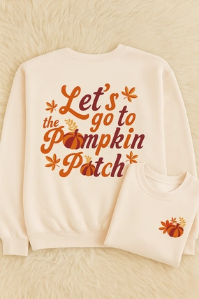 Breathable Stretch Pumpkin Patch Front/back Sweatshirt S-XL Pumpkin Patch Front/back Sweatshirt S-XL High Durability Weave Comfy Fit