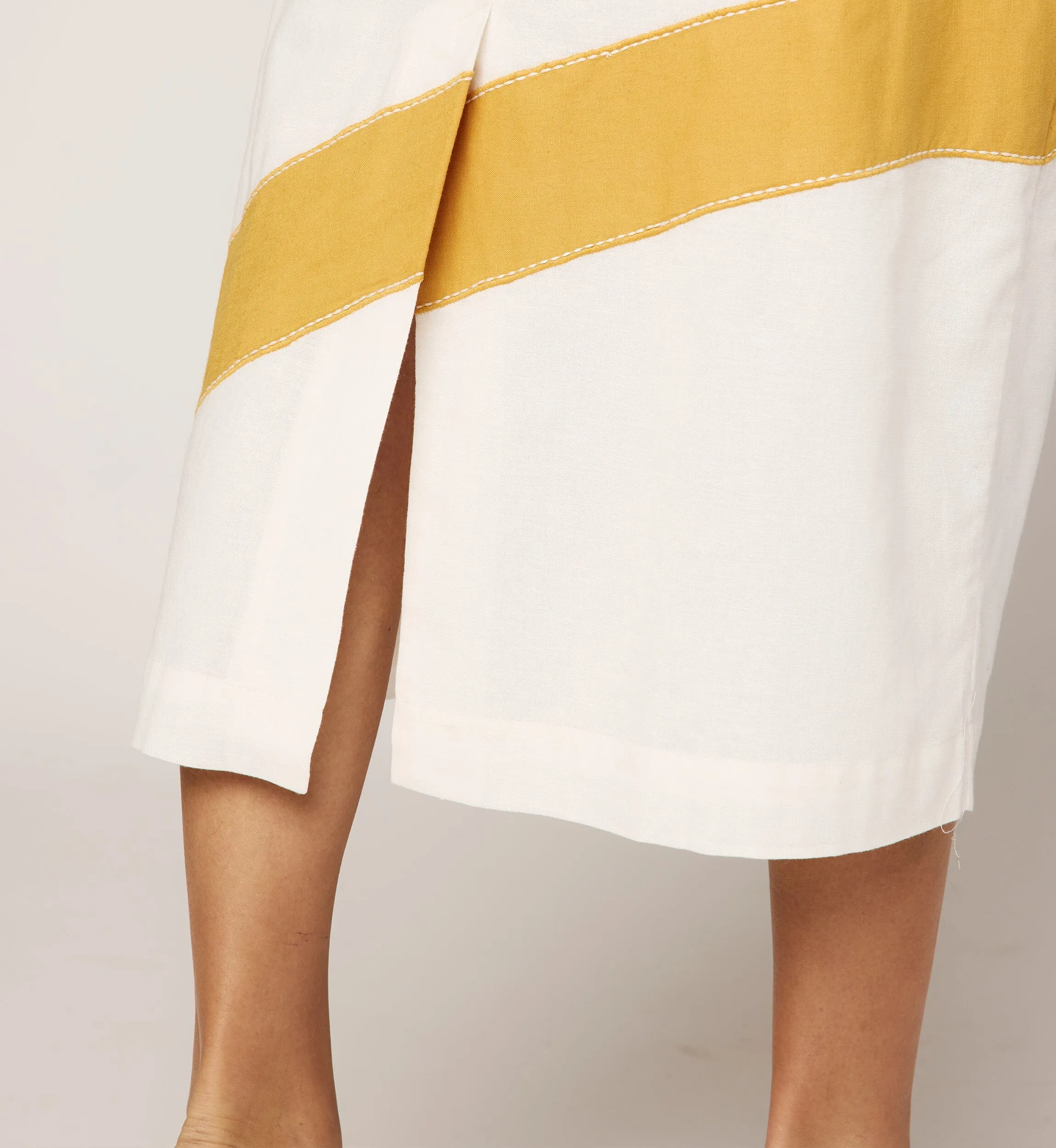 Brie Midi Dress | Ivory/Ochre Pure Motion