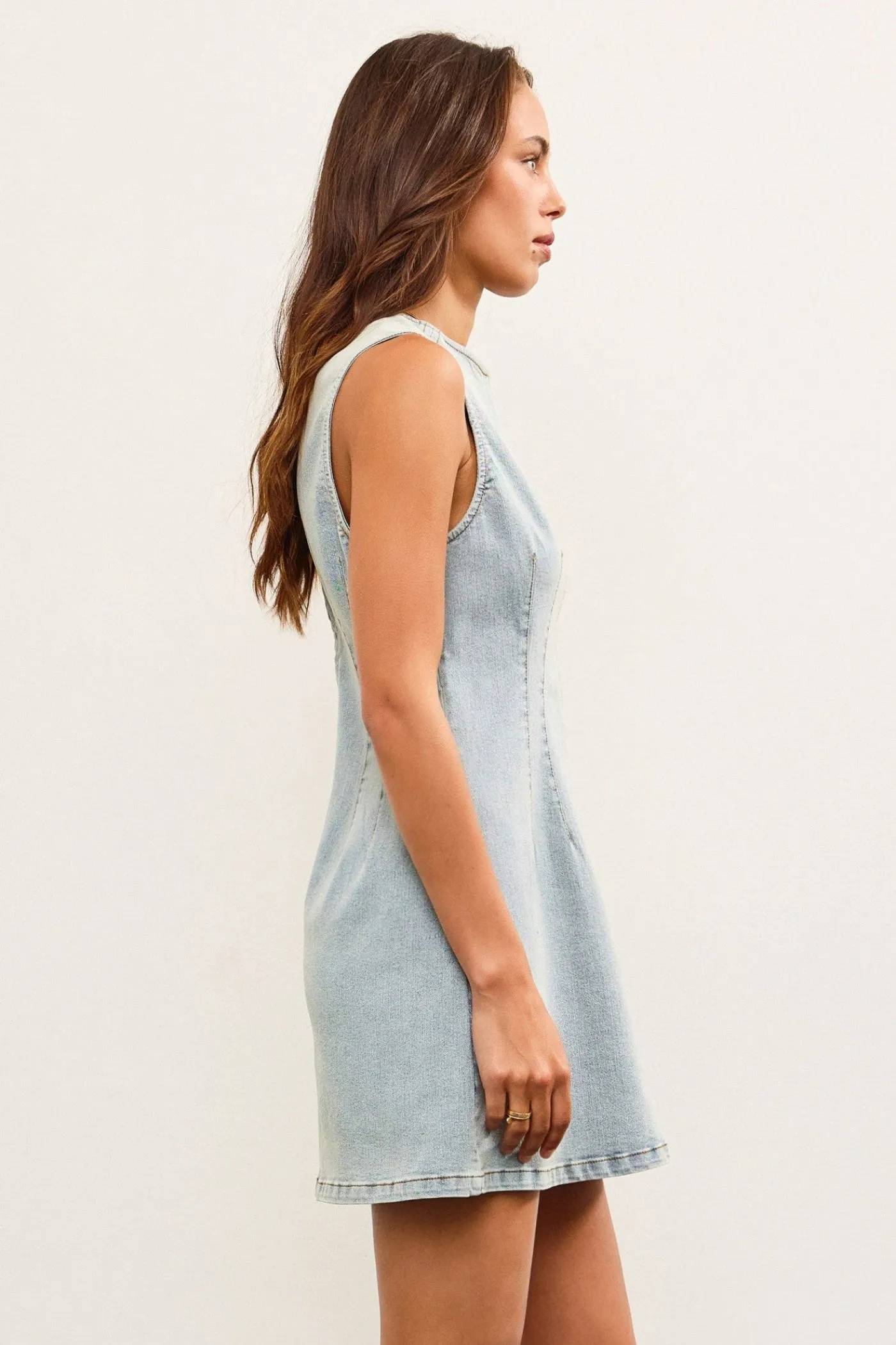 TemperatureRegulatingFabric Light Mood BROOKE DENIM MINI DRESS