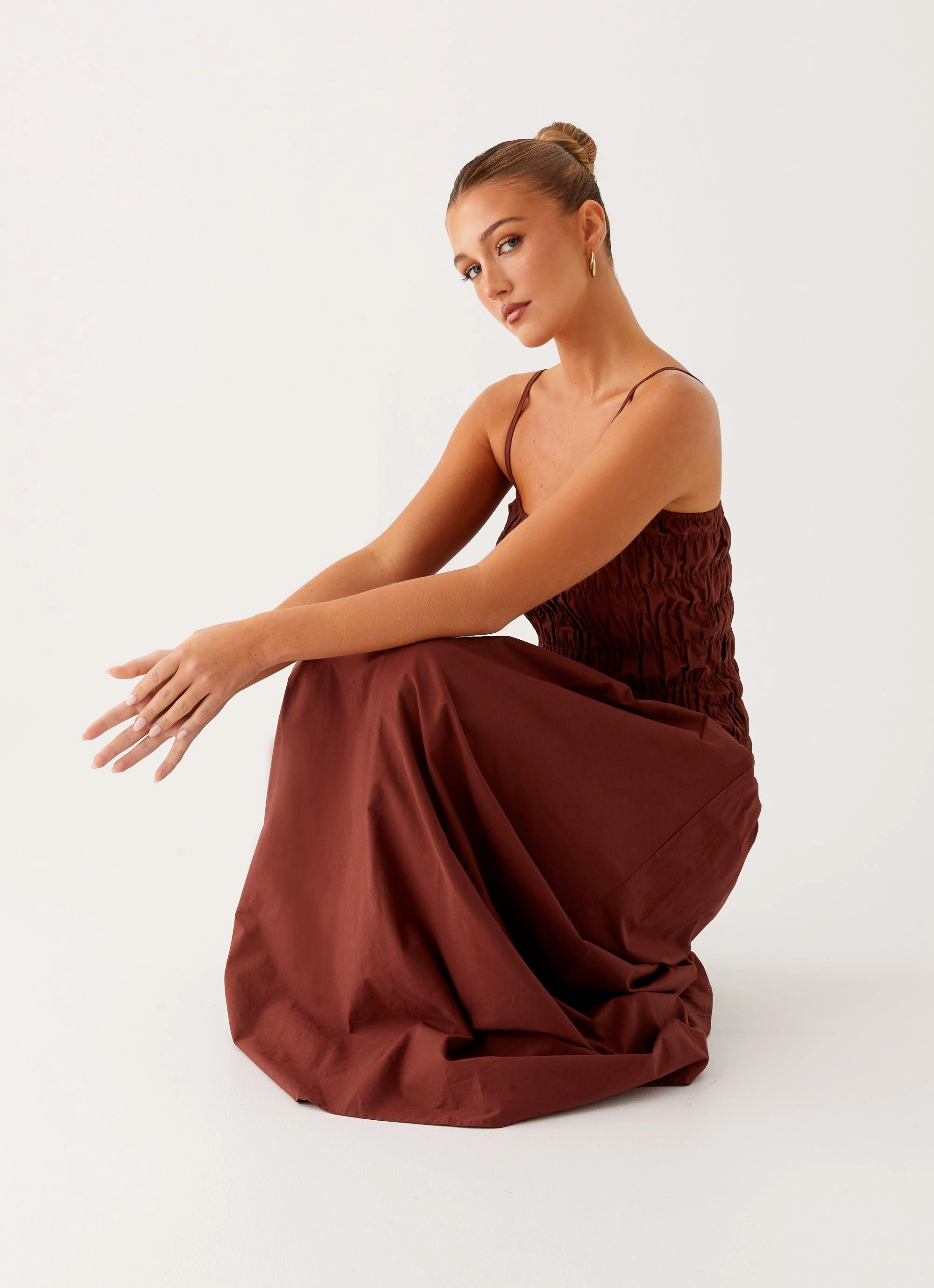Brooke Maxi Dress - Chocolate Stylish party wear Day Ready