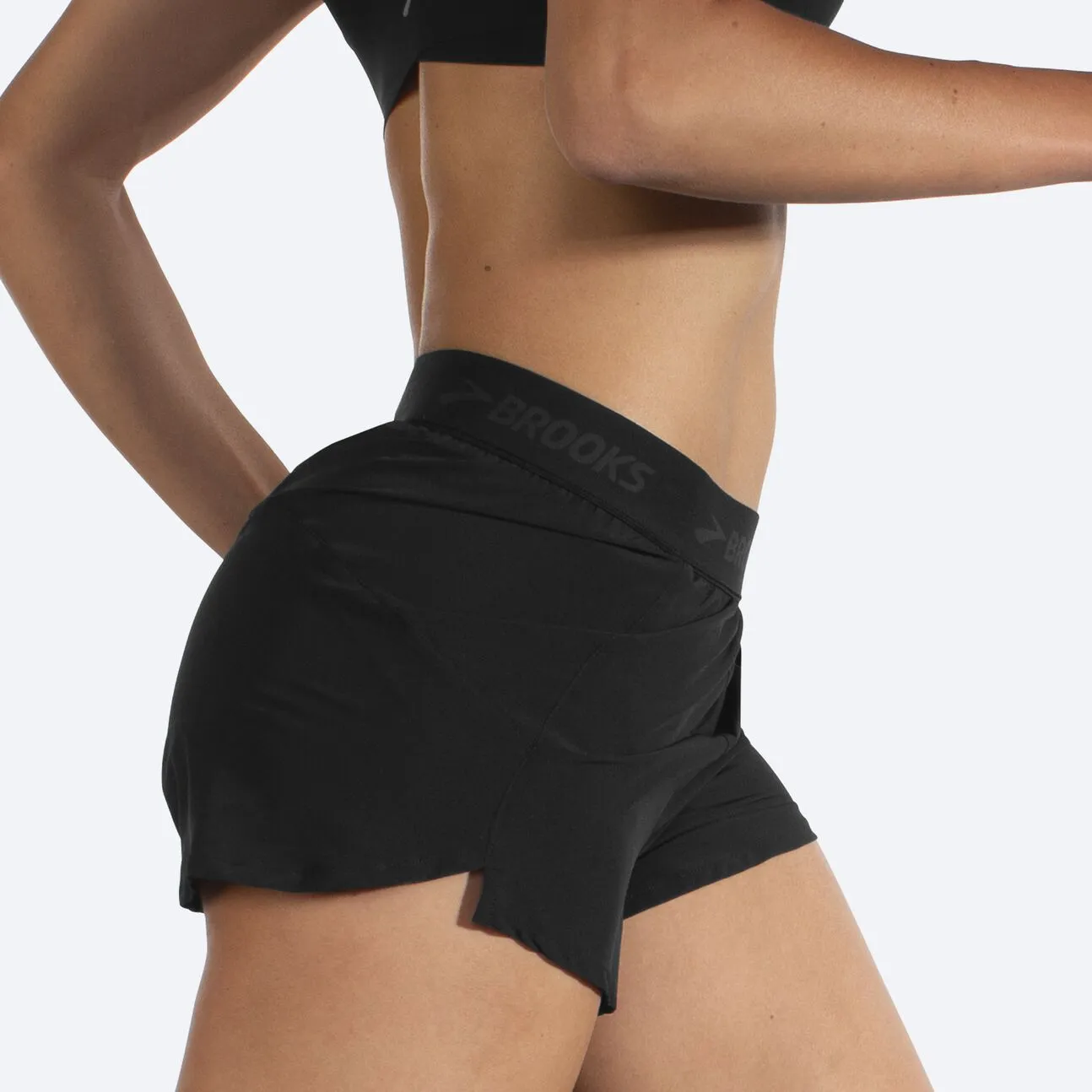 Brooks Womens Chaser 3" Short- Black (221463006)