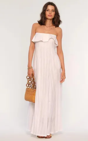 Brush Stroke Owen Dress in Paper Front Ruffle Owen Dress in Paper