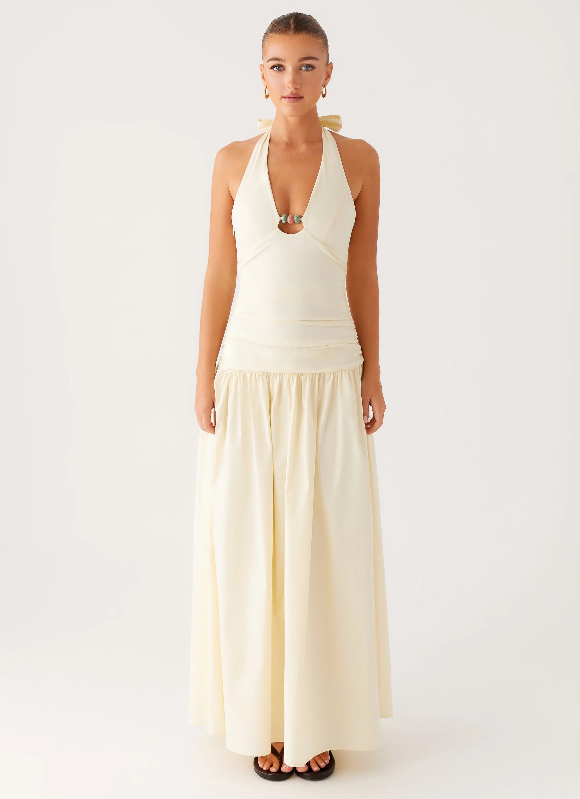Floral-Pattern Refined Form Val Maxi Dress - Lemon