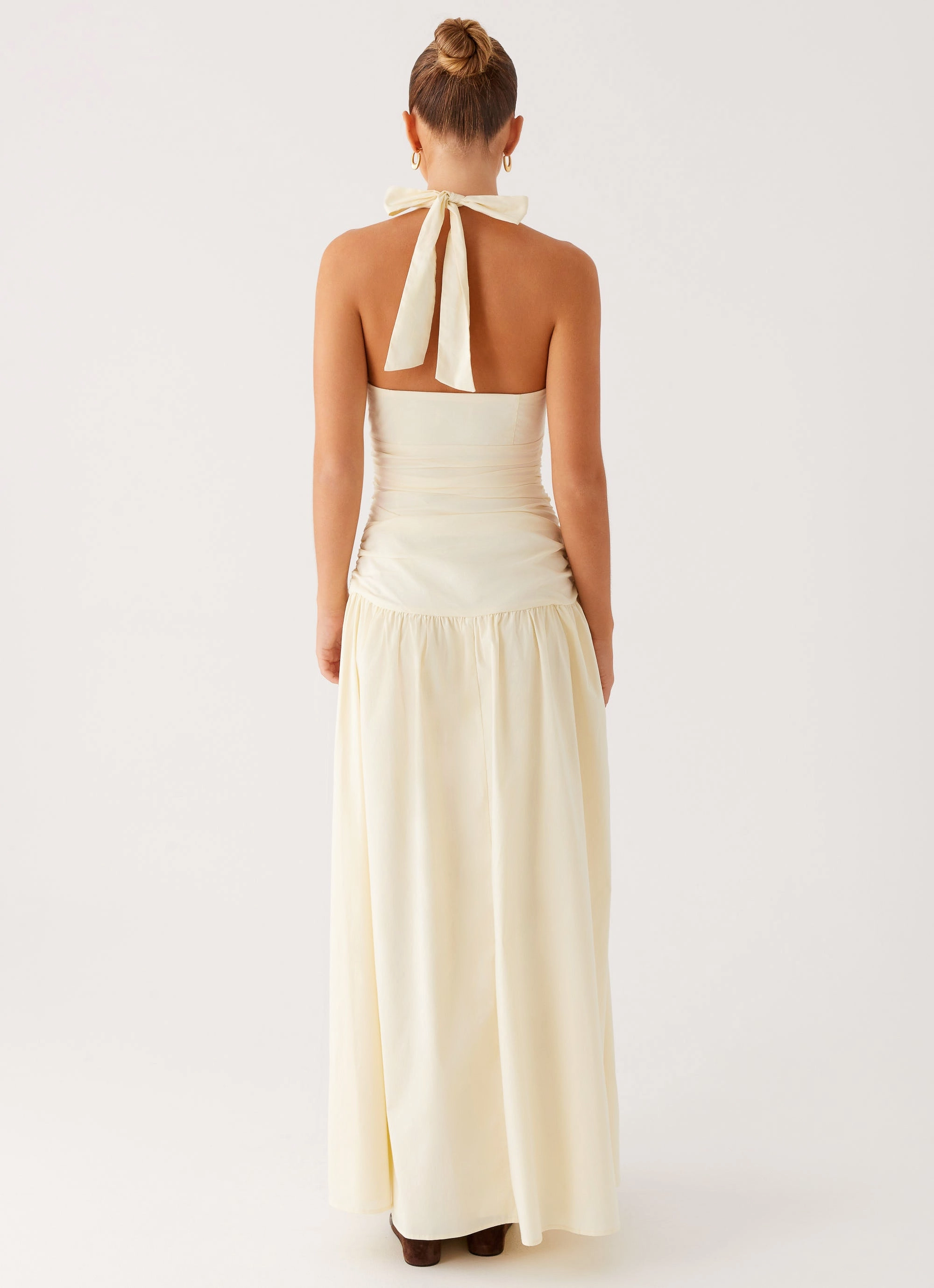 Val Maxi Dress - Lemon Side-Slit Fit Choice