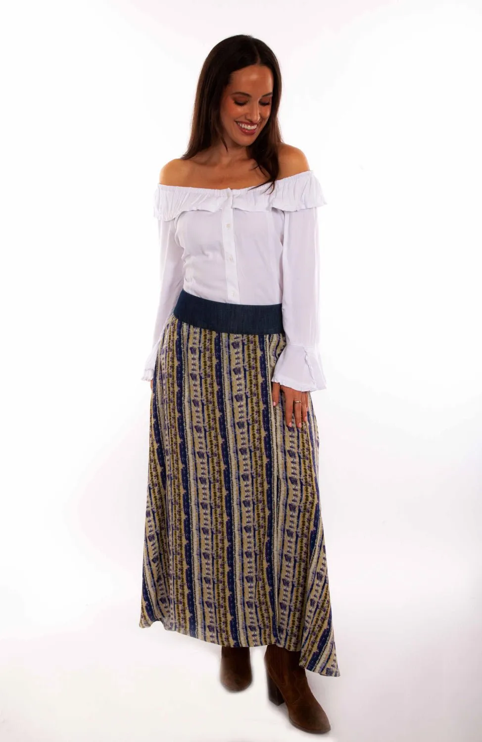 Chill Outfit Relaxed Style Earthy Scully Womens Purple Stripe Wrap Purple 100% Rayon Skirt