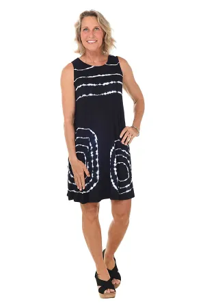 Bullseye Tie-Dye Sleeveless Dress Comfortable Appeal Bullseye Tie-Dye Sleeveless Dress Day To Night All Wear