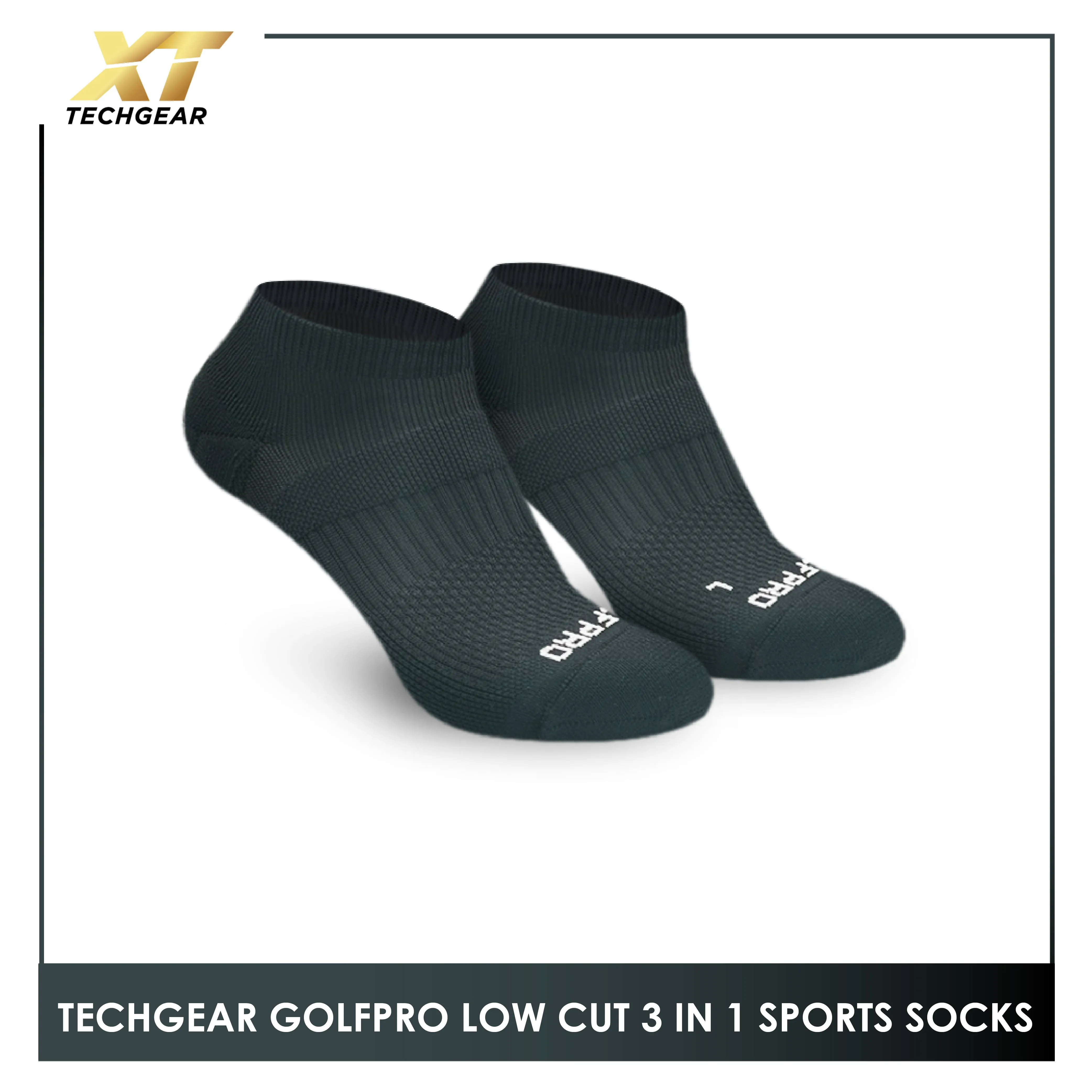 Burlington Men's Techgear Golf Pro Thick Sports Low Cut Socks 3 pairs in a pack OTGMGVG1