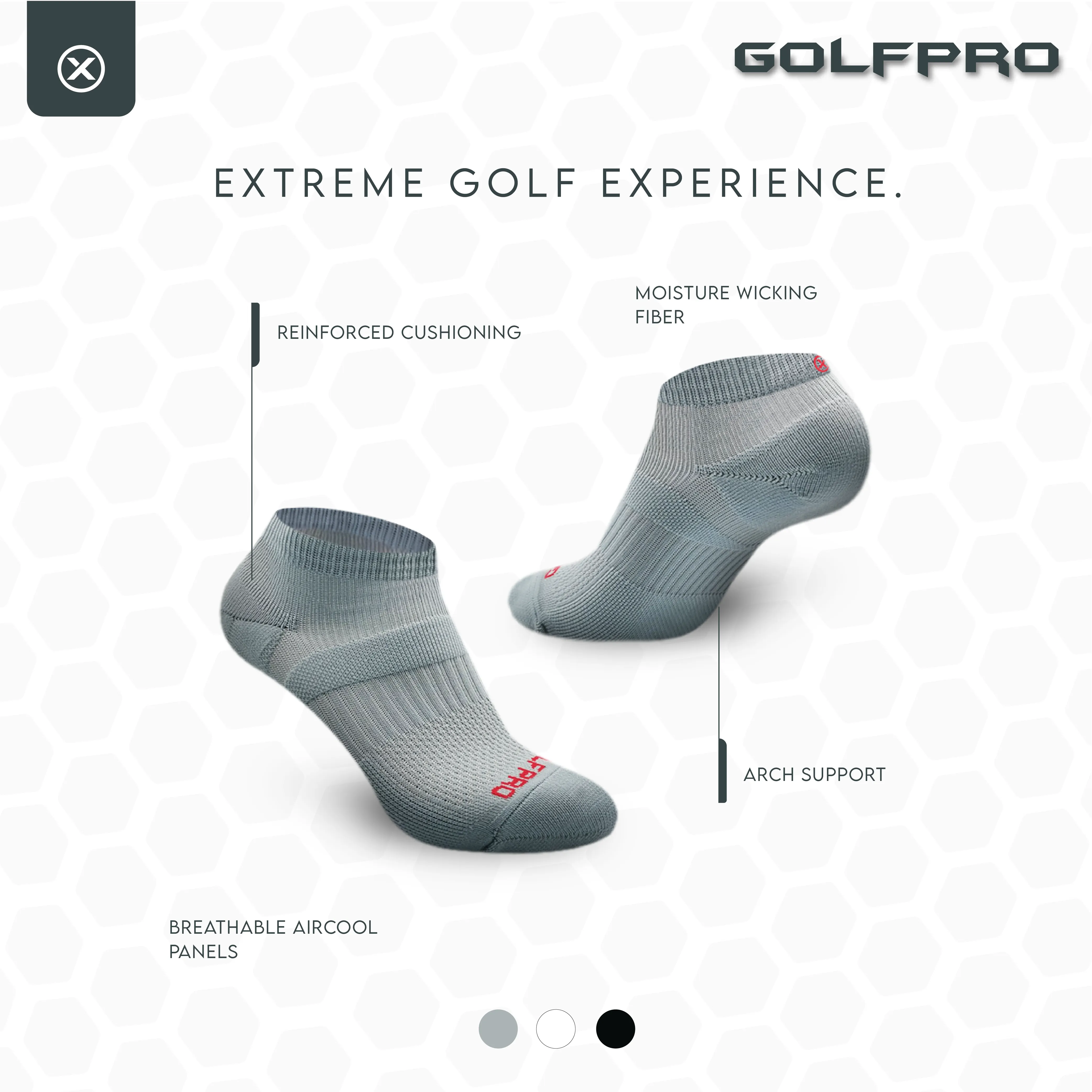 Burlington Men's Techgear Golf Pro Thick Sports Low Cut Socks 3 pairs in a pack OTGMGVG1