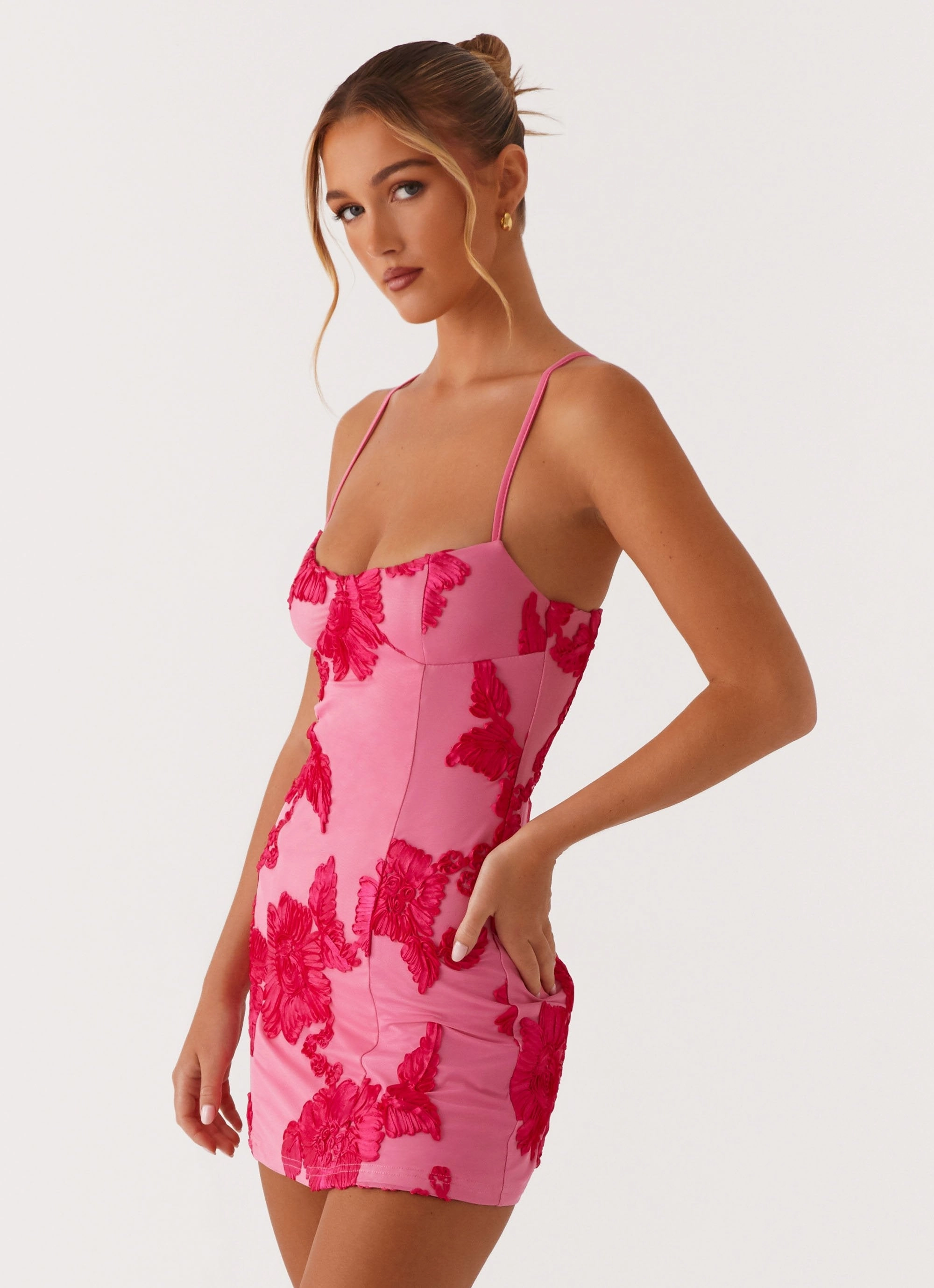 Refined Feel Comfortable Waist Design Alivia Mini Dress - Pink