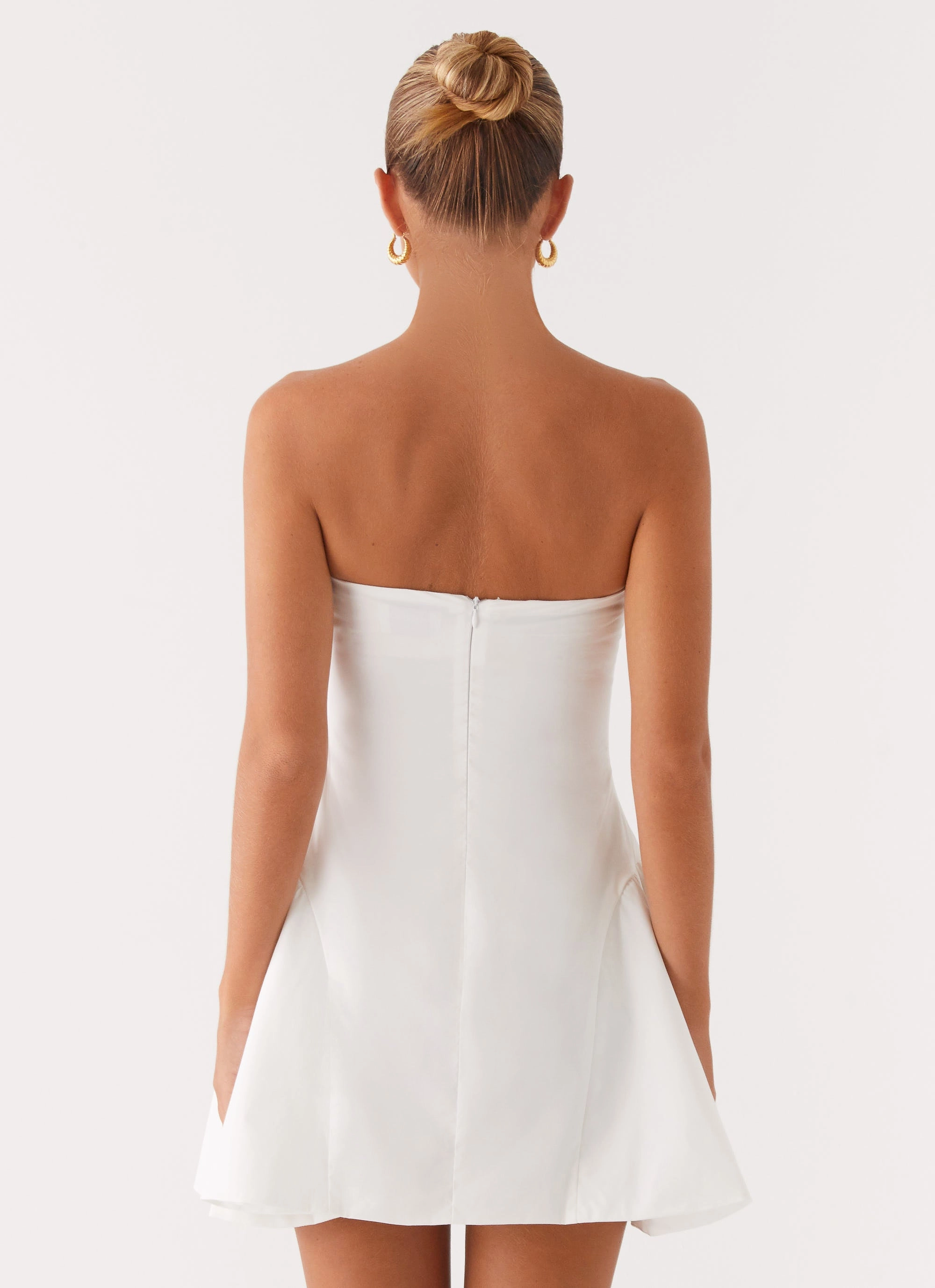 Lucille Mini Dress - White Shine Finish