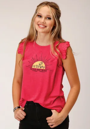 Button Down Roper Womens Leave Her Wild Watermelon Poly/Rayon S/L T-Shirt Roper Womens Leave Her Wild Watermelon Poly/Rayon S/L T-Shirt Work From Home