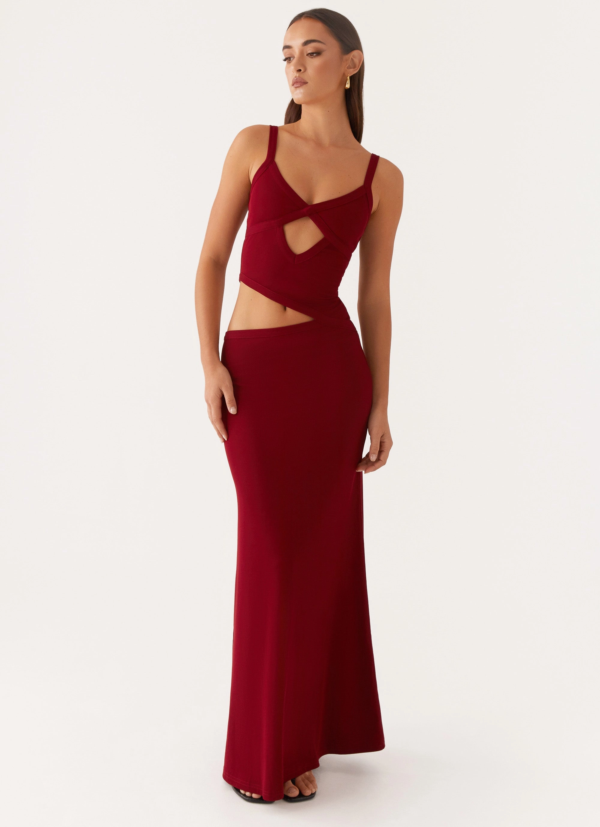 Night Out Jocelyn Maxi Dress - Maroon