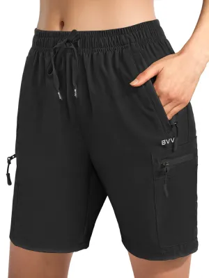 BVVU Women's Hiking Cargo Shorts Lightweight 7" Summer Shorts for Women Quick Dry Athletic Casual Travel with Pockets
