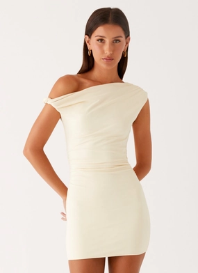Byron Mini Dress - Sunny Yellow Glam Look Perfect Cut Soft Touch Byron Mini Dress - Sunny Yellow
