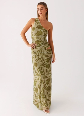 Cable Knit Georgiana Maxi Dress - Jade Fern Minimal Harmony Breeze Grace Georgiana Maxi Dress - Jade Fern