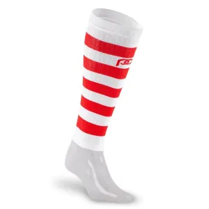 Calf Sleeve, White and Red Stripe