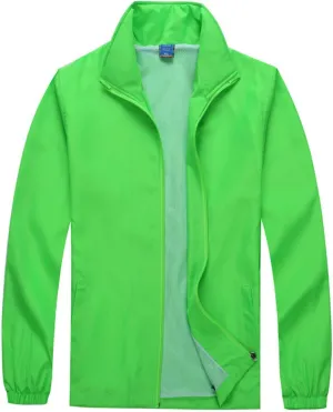 Cambkatl Men's Sports Coat, Full Zipper Stand Collar Long Sleeve Outwear Jacket with Mesh Liner & Pockets