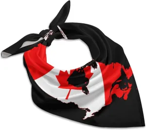 Canada Flag Map Square Head Scarves Cute Funny Hair Scarf Kerchief Neckerchief Headband Neck Wraps