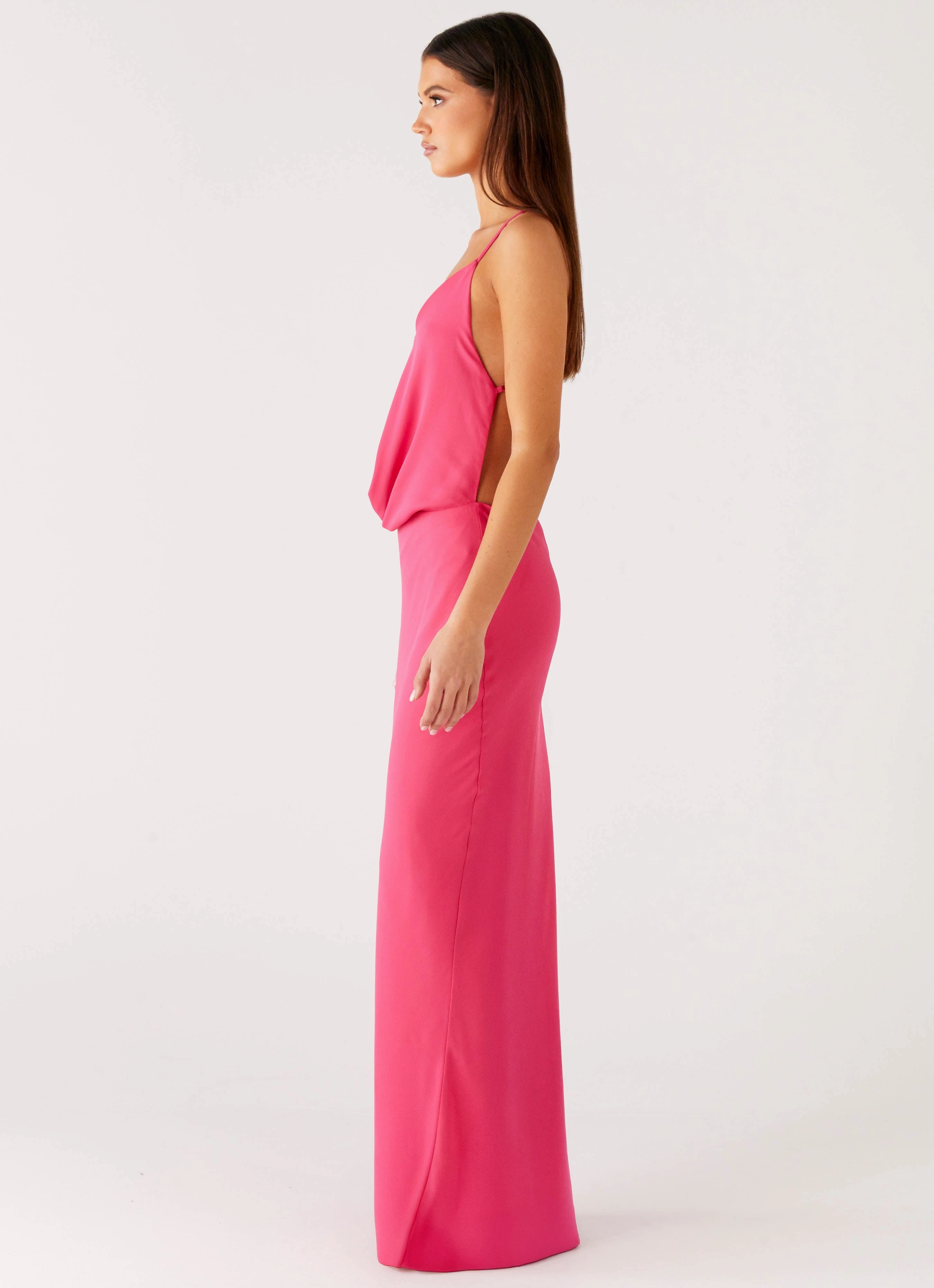 Subtle Comfort Pure Heart Cowl Maxi Dress - Fuchsia