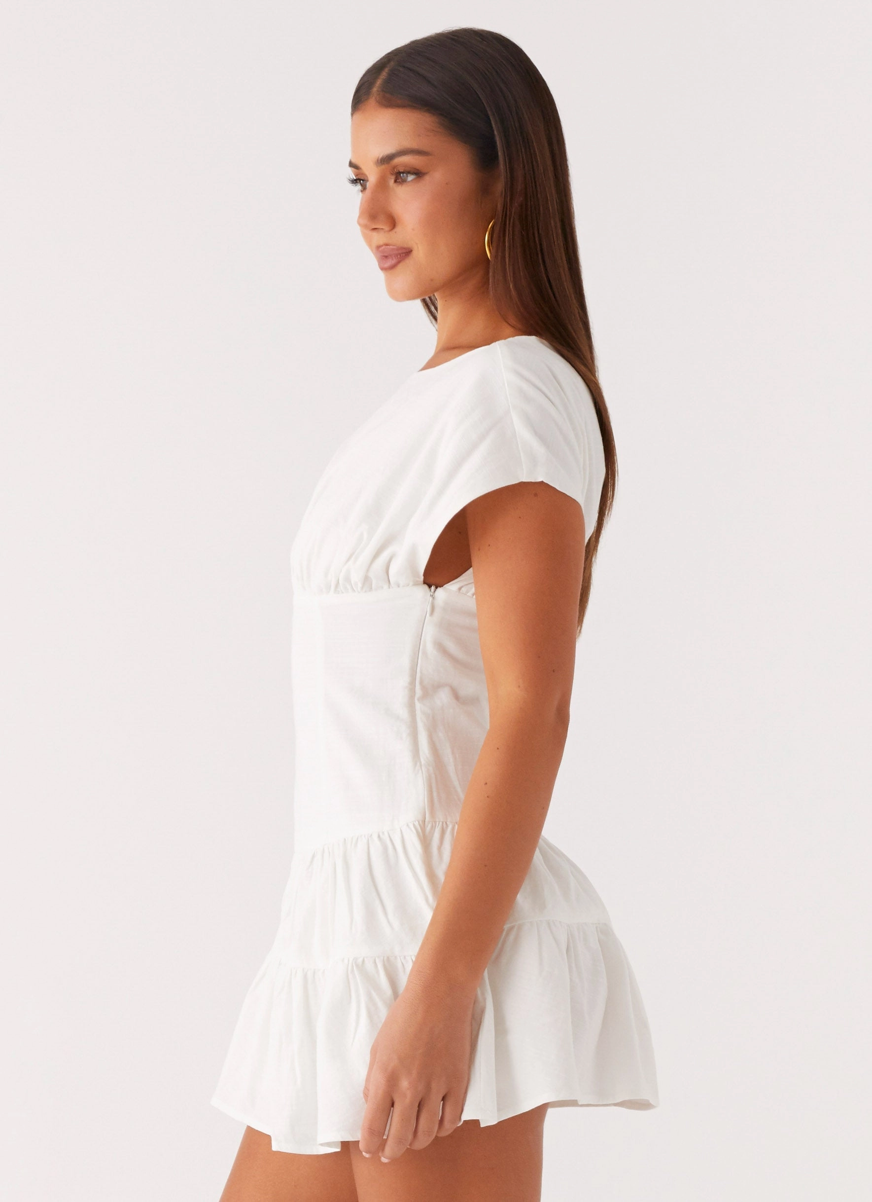 Comfy and Chic Polished and Elegant Ember Haze Boat Neck Mini Dress - Off White