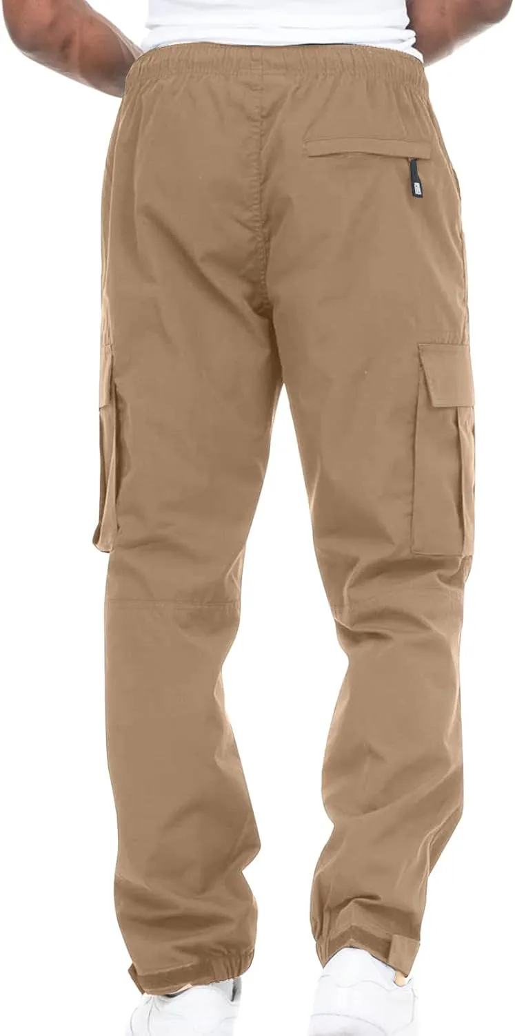 Cargo Pants Men Classic Fit Lightweight Joggers Multi Pockets Casual Athletic Workout Running Pants Activewear
