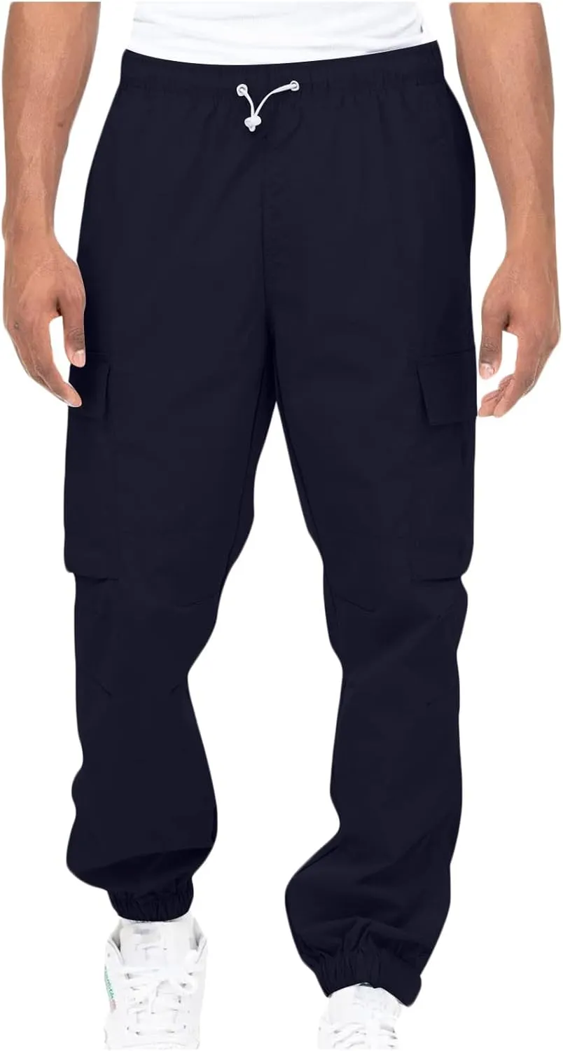 Cargo Pants Men Classic Fit Lightweight Joggers Multi Pockets Casual Athletic Workout Running Pants Activewear