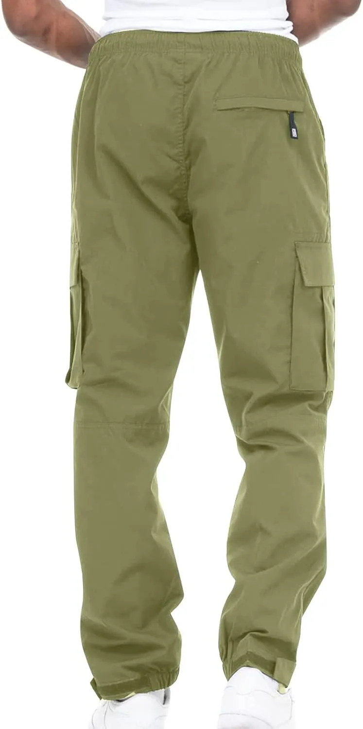 Cargo Pants Men Classic Fit Lightweight Joggers Multi Pockets Casual Athletic Workout Running Pants Activewear
