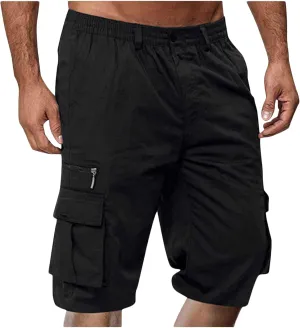 Cargo Shorts for Men Knee Length Combat Short with Multi-Pocket Outdoor Sports Hiking Jogger Short Pants