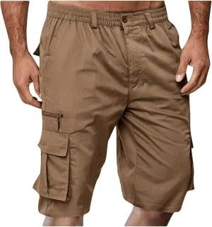 Cargo Shorts for Men Knee Length Combat Short with Multi-Pocket Outdoor Sports Hiking Jogger Short Pants