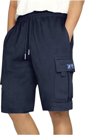 Cargo Sweat Shorts for Men Drawstring Elastic Waist Jogger Shorts Summer Comfy Casual Activewear Trendy Streetwear