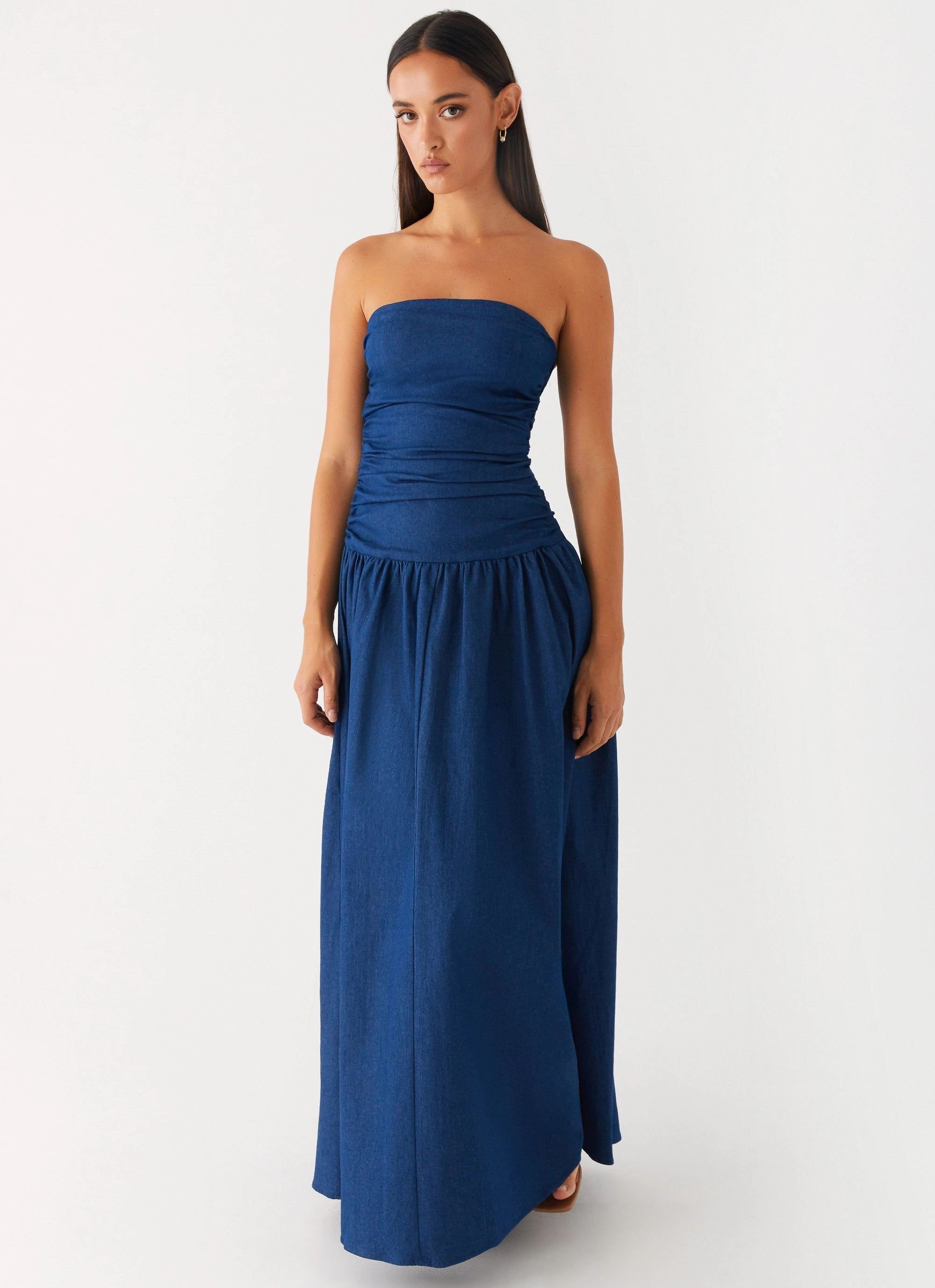 Carmel Denim Maxi Dress - Indigo High-Fashion