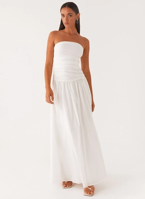 Carmel Maxi Dress - White All-Day Wearable Carmel Maxi Dress - White Fashionable Comfort Wear Clean Fit