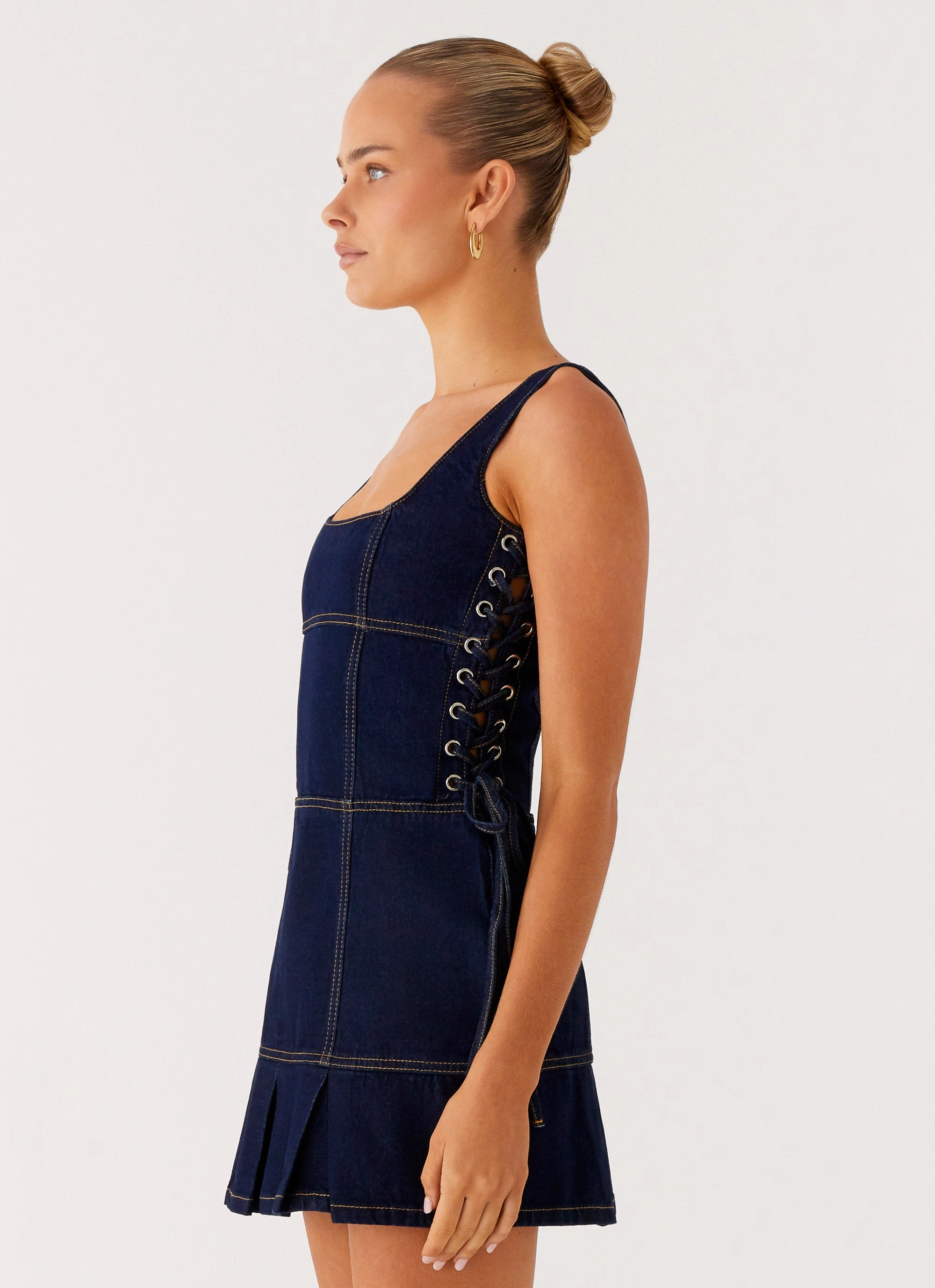 Delicate Lines Preston Mini Dress - Indigo