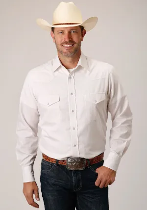 Casual Comforts Roper Mens 80/20 Stripe White 80% Polyester/20% Cotton L/S Shirt Roper Mens 80/20 Stripe White 80% Polyester/20% Cotton L/S Shirt Multi Layer Stitching