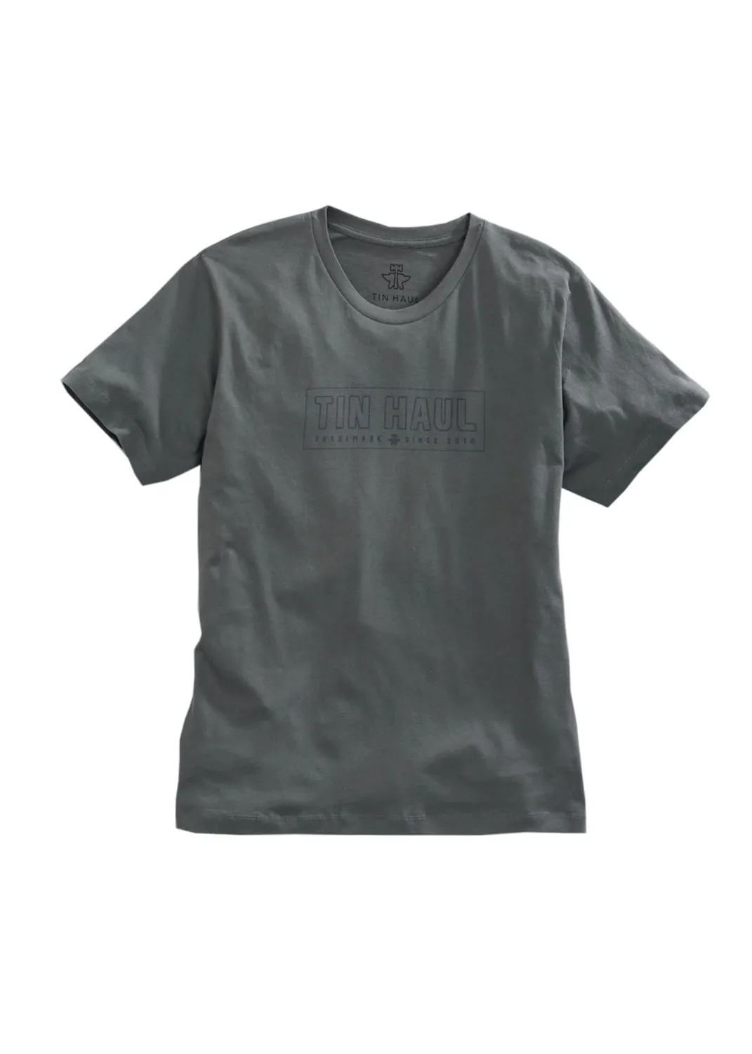 Festival Outfit Tin Haul Mens Dark Grey 100% Cotton Trademark Logo S/S T-Shirt