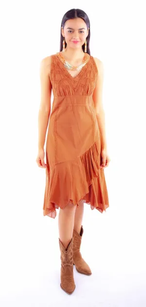 Casual Design Scully Womens Ruffle Bottom Ginger 100% Cotton S/L Dress M Scully Womens Ruffle Bottom Ginger 100% Cotton S/L Dress M Faded Wash