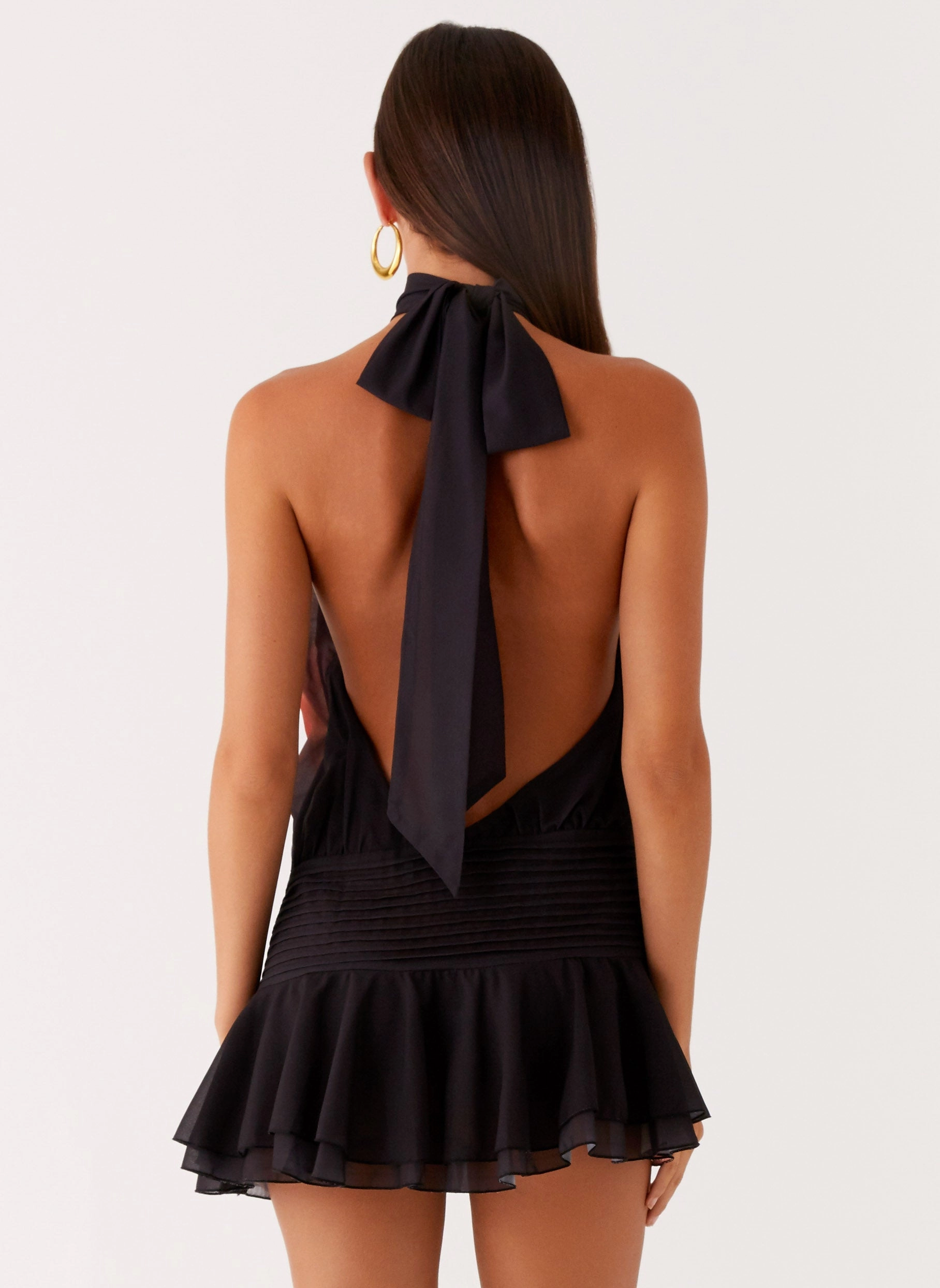 Willow Chiffon Mini Dress - Moody Floral Evening Vibe Quick Layer