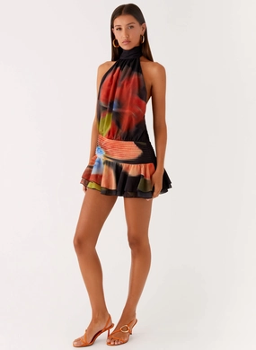 Casual Garb Willow Chiffon Mini Dress - Moody Floral Willow Chiffon Mini Dress - Moody Floral All Daywear Crisp Silhouette