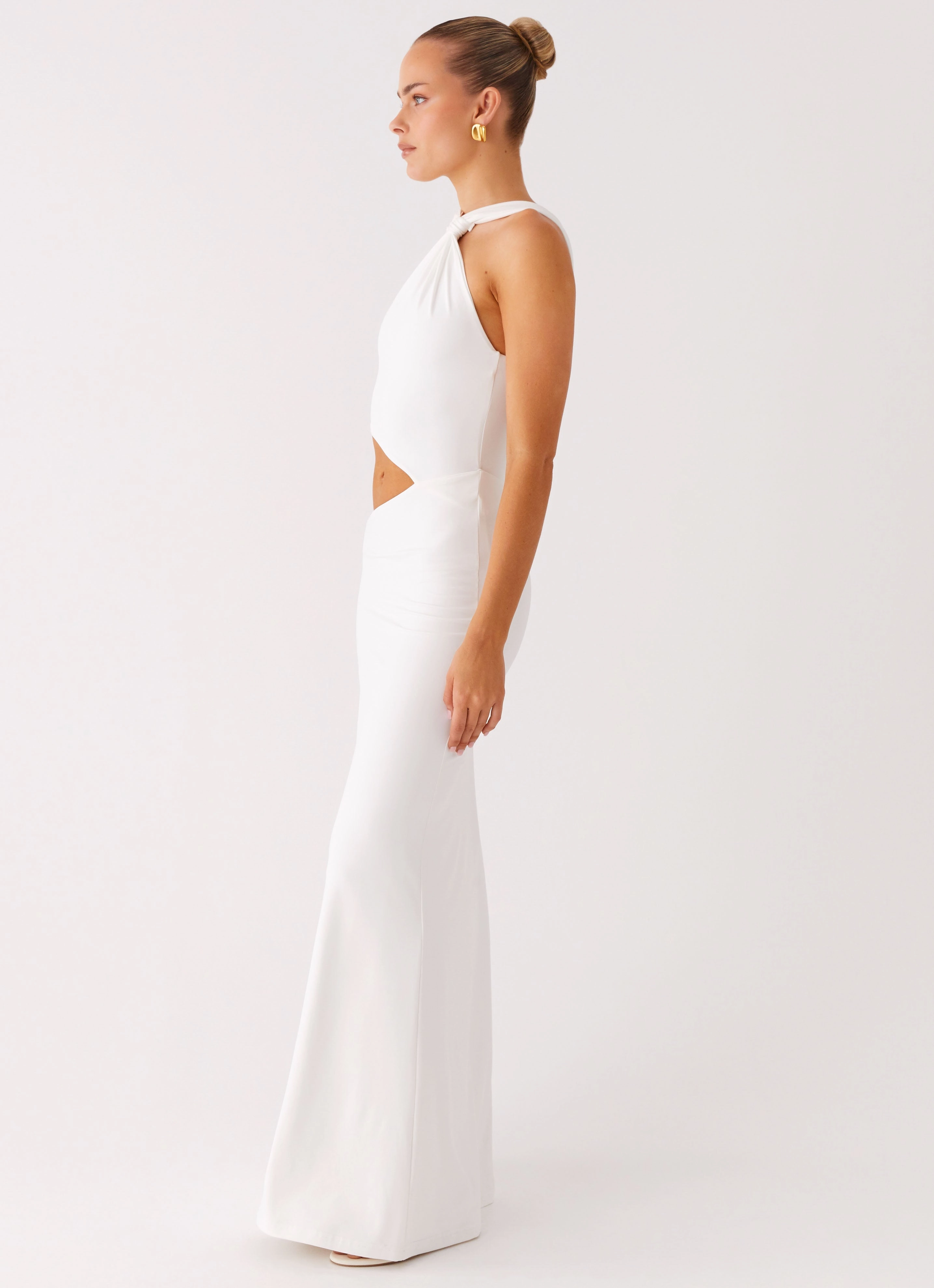 Juliander Knot Maxi Dress - White Luxe Comfort